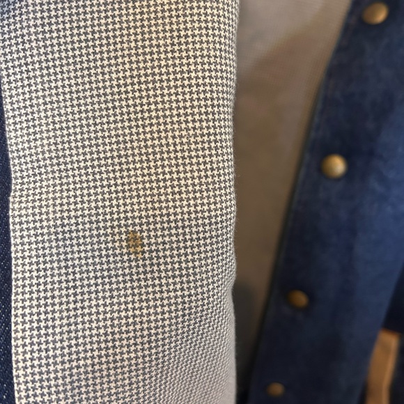 RARE Vintage Three Rivers Authentic Blue and Tan Jean Bomber Jacket Made in USA - Picture 8 of 8